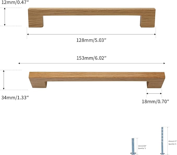 Burlywood Square 5 in 8 pcs Wooden Drawer Pulls Handle pulls for cabinets Kitchen Cabinet Drawer pulls Cabinet Door Pull