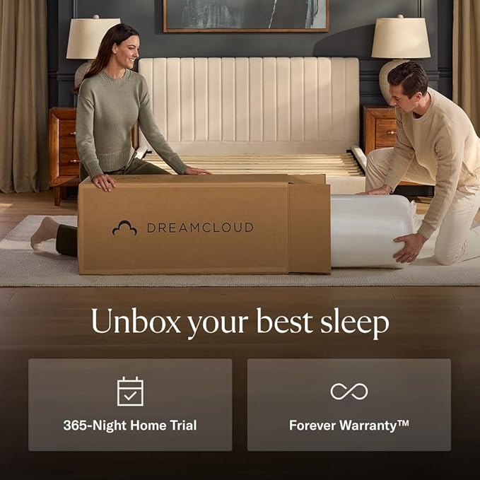 DreamCloud Premier 13" Twin XL Mattress - Luxury Hybrid Gel Memory Foam - 365 Night Trial - Fiberglass Free - Forever Warranty - Mattress in a Box - CertiPUR-US Certified