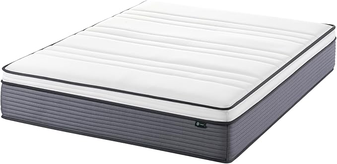 ZINUS 12 Inch True Support Hybrid Mattress [New Version], King, Fiberglass Free, Medium Feel, Motion Isolation, Certified Safe Foams & Fabric, Mattress in A Box