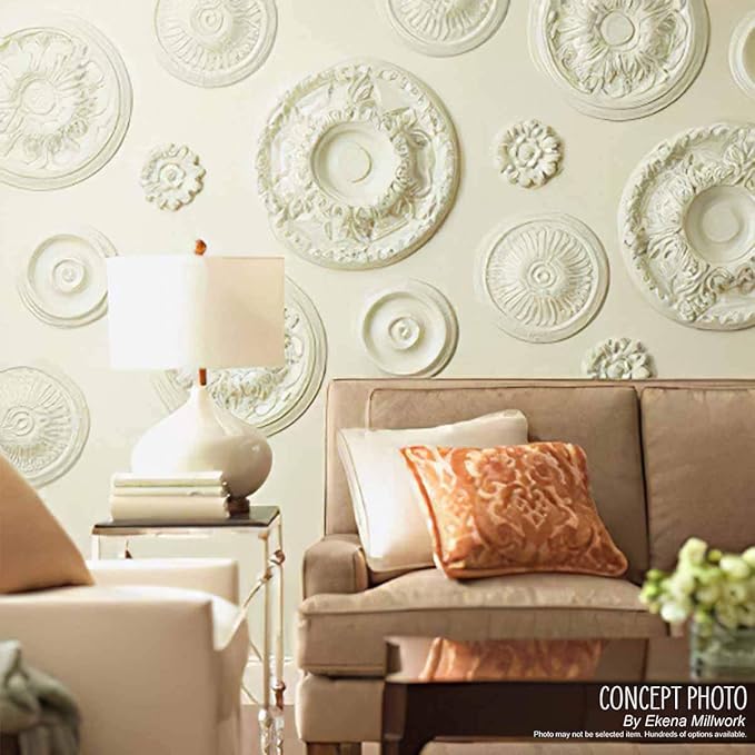 Ekena Millwork CM12BRAGF 12 1/2"OD x 3 7/8"ID x 3/4"P Bradford Ceiling Medallion, Athenian Green