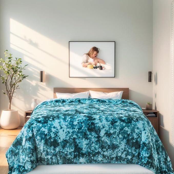 Fuzzy Blanket Twin Size - Teal, Soft and Comfy, Plush and Furry Faux Fur, Reversible Blankets for Twin/Twin XL Extra Long Bed, 66x90 Inches,Teal