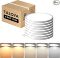 TALOYA 8 Pack LED Flush Mount Ceiling Light Fixture, 10 Inch 5 Color Selectable Ultra-Thin Surface Mounted Fixture 2000LM 20W White LED Ceiling Light for Bedroom,Living Room, Dining Room