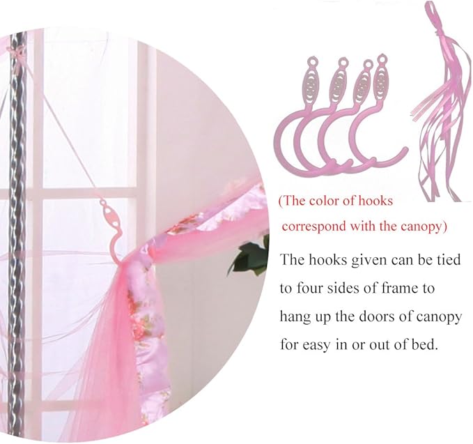 Canopy Bed Curtains Queen - 4 Corner Canopy for Beds, Bed Canopy for Girls Adults, Bedroom Decor (Full Size, Purple)