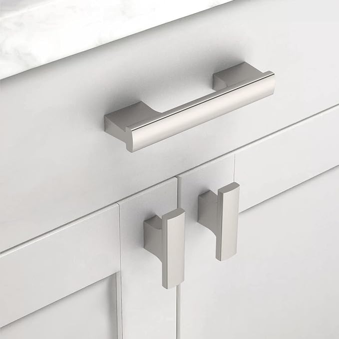 Asidrama 10 Pack 3 Inch(76mm) Brushed Satin Nickel Kitchen Cabinet Handles, Cabinet Pulls Kitchen Cabinet Hardware for Cupboard Drawer Pulls