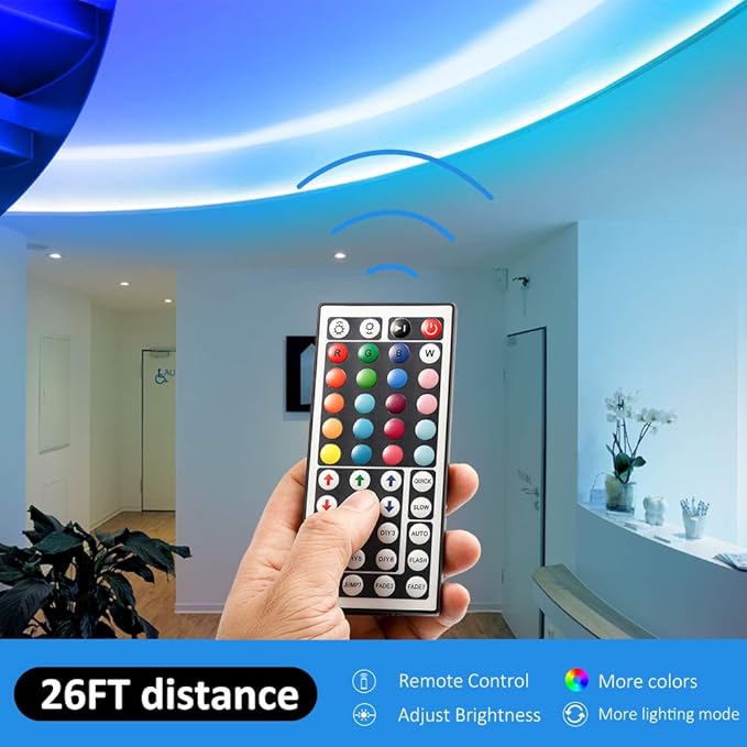 DAYBETTER Led Strip Lights 32.8ft Kit with Remote and Power Supply Color Changing