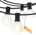 SUNSGNE G40 Outdoor String Lights Waterproof, 50FT Outdoor Hanging Lights with 52 Globe Frosted White LED Bulbs(2 Spare) for Outside Patio Tent Porch Garden Backyard Balcony Deck Decor