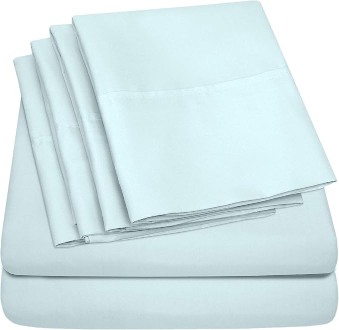 King Size Bed Sheets - 6 Piece 1500 Supreme Collection Fine Brushed Microfiber Deep Pocket King Sheet Set Bedding - 2 Extra Pillow Cases, Great Value, King, Aqua