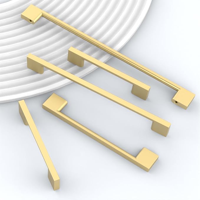 10 Pack Gold Cabinet Pulls 10 Inch Handles for Cabinets and Drawers - Kitchen Hardware