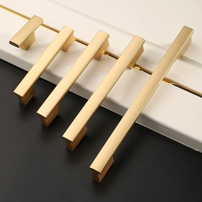 Asidrama 10 Pack 7.5 Inch(192mm) Brushed Gold Cabinet pulls Kitchen Cabinet Handles, Cabinet Pulls Gold Kitchen Cabinet Hardware for Cupboard Drawer Pulls