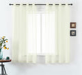 DUALIFE 45 Inches Long Voile Sheer Curtains for Nursery 2 Panels Grommet Small Windows Short Drapes Curtains for Bathroom Boys Bedroom 52 X 45 Inch Long, Ivory
