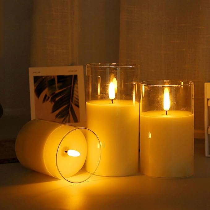Hurricane Candle Holder,Open Ended Glass Candleholder Multiple Size Choices,Clear Cylinder Glass Candle Holder for Wedding Centerpieces(6 PCS,3 PCS H:6" D:4",3PCS H:5.5" D:3.3")