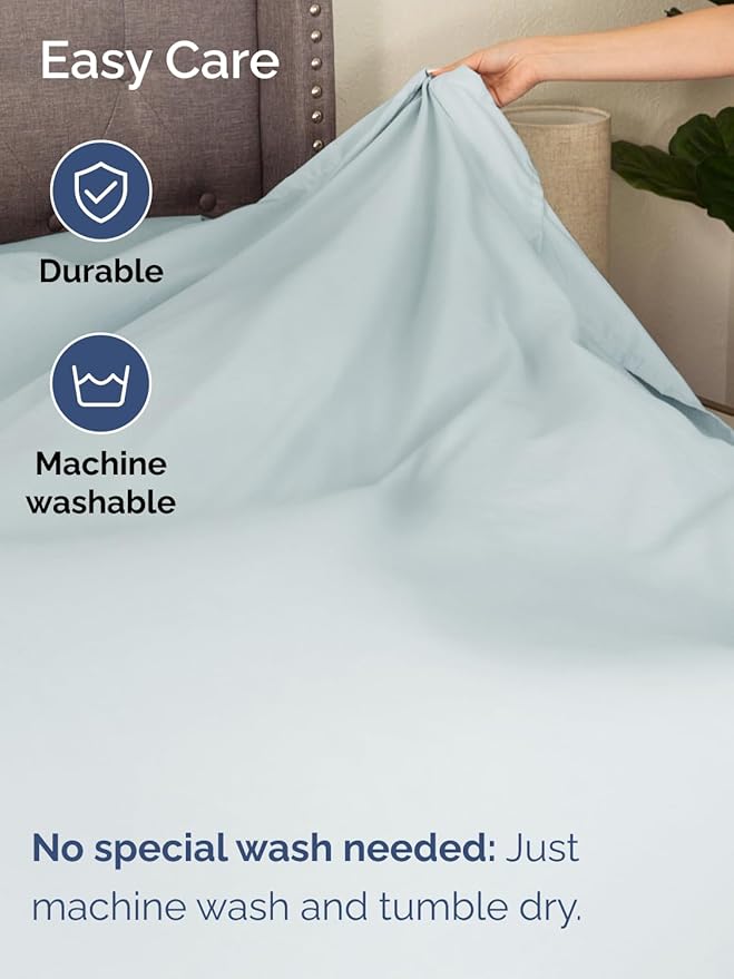 Extra Deep King Sheet Set - 6 Piece Breathable & Cooling Sheets - Hotel Luxury Bed Sheets Set - Easy & Secure Fit - Soft, Wrinkle Free & Comfy Sheets Set - Ice Blue Sheet Set with Extra Deep Pockets