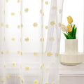 MYSKY HOME Yellow Curtains for Girls Bedroom Nursery Pom Pom Curains for Boys Girls Kids Room White Sheer Curtains for Living Room Playroom Rod Pocket Window 52" x 63" Set of 2