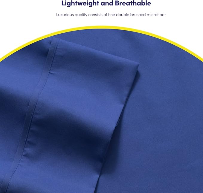 Twin Size Bed Sheets - 4 Piece 1500 Supreme Collection Fine Brushed Microfiber Deep Pocket Twin Sheet Set Bedding - 1 EXTRA PILLOW CASES, GREAT VALUE, Twin, Royal Blue