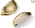 khtumeware 2 Pack 3" Drawer Pulls Champagne Bronze Cabinet Cup Pulls Kitchen Hardware Cabinet Handles Drawer Handles Knobs 3 inch Hole Center