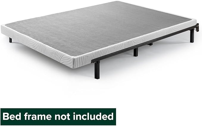 ZINUS Quick Lock Metal Smart Box Spring, 4 Inch Mattress Foundation, Strong Metal Structure, Easy Assembly, King, White