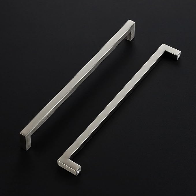 Ravinte 10 Pack 11-5/16 Inch Kitchen Square Cabinet Handles Satin Nickel Pulls Brushed Nickel Kitchen Cabinet Hardware Handles for Cupboard Drawer Pulls
