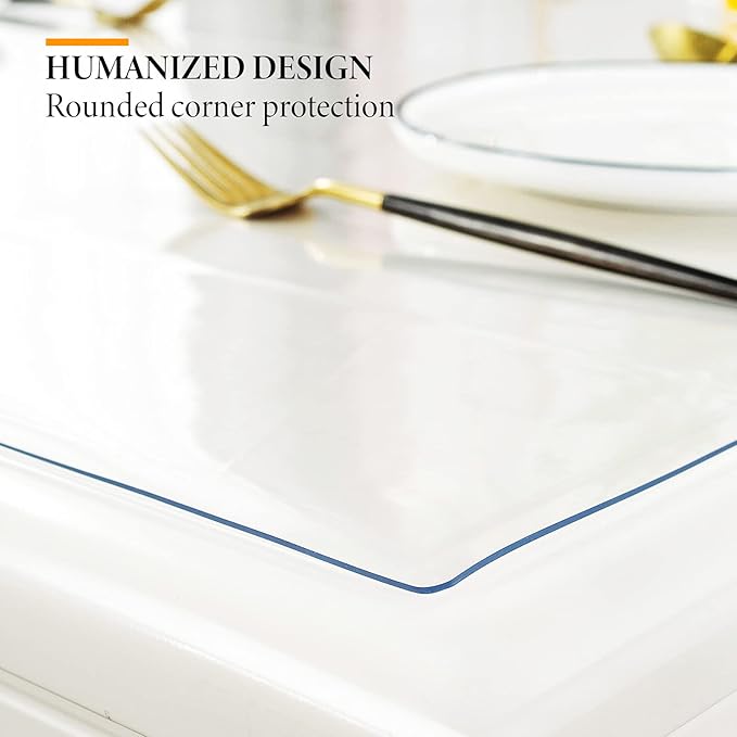 Deep Dream 1.5mm Clear Desk Cover Protector, 20×72 Inch Clear Table Protector, Rectangular Vinyl Desk Pad, PVC Plastic Table Cover for Office, Dresser, Night Stand, Computer & Writing Desk Tabletop