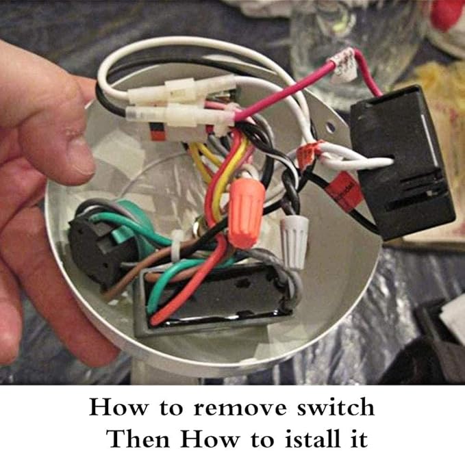 Ceiling Fan Switch ZE-268S6 3 Speed 4 Wire for Ceiling Fan Light Lamps and Wall Lights Pull Chain Switch Replacement On-Off with Pull Chain,1 Pack