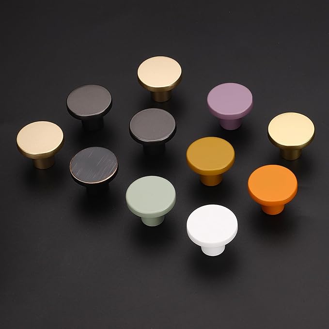 Ravinte 3 Pack Cabinet Knobs Grey Kitchen Cabinet Knobs Round Dresser Drawer Pulls Closet Door Pulls 1-1/5 Inch