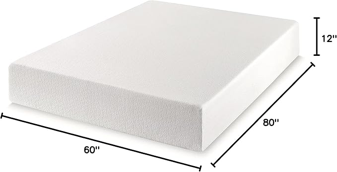 Best Price Mattress 12 Inch Queen Mattress Bed-In-A-Box, Green Tea Memory Foam, White