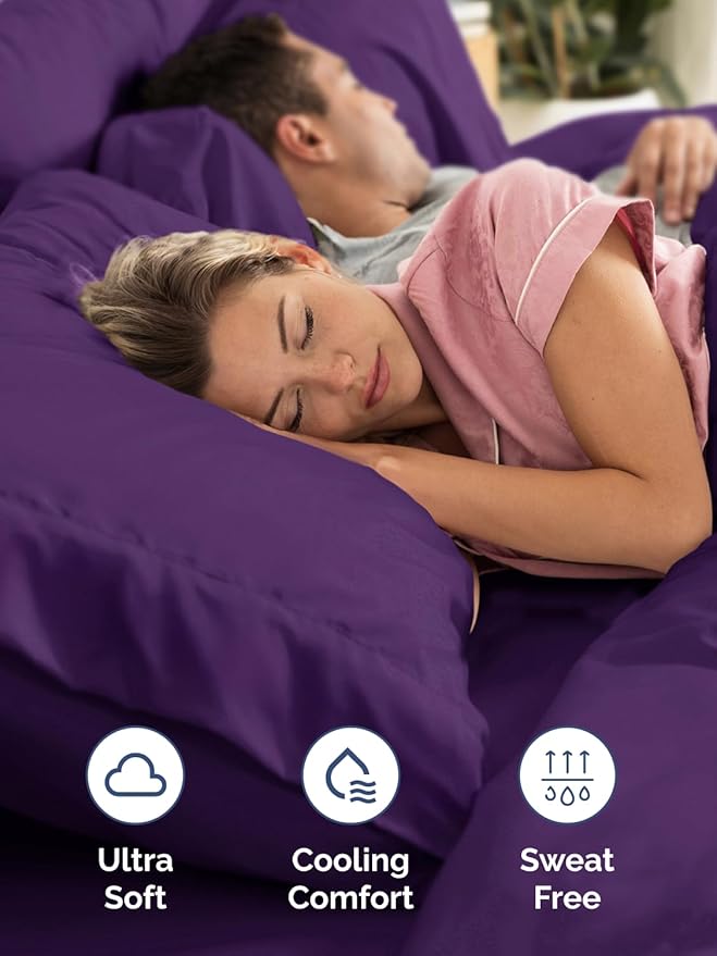 Extra Deep Twin Sheet Set - 4 Piece Breathable and Cooling Sheets - Hotel Luxury Bed Sheets Set - Easy & Secure Fit - Soft, Wrinkle Free and Comfy Sheets Set - Purple Sheet Set with Extra Deep Pockets