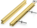 homdiy 10 Pack Adjustable Brushed Brass Cabinet Pulls 2" to 8.8" (51-224mm) Adjustable Hole Distance Drawer Pulls