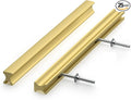 homdiy 25 Pack Adjustable Brushed Brass Cabinet Pulls 2" to 8.8" (51-224mm) Adjustable Hole Distance Drawer Pulls