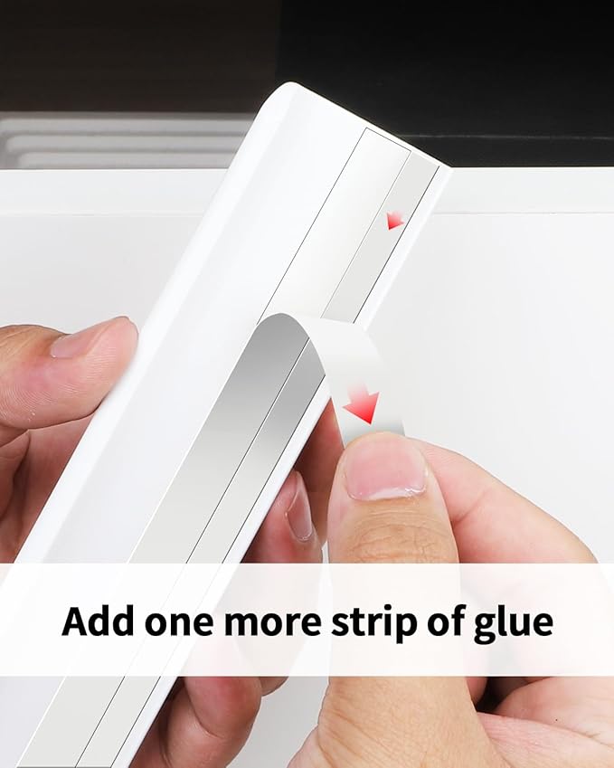 5 Pack 6 inch self Adhesive Cabinet Handles Adhesive Cabinet pulls Drawer Edge pulls Bright White Stick on Handles for Cabinet Finger pulls for Concealed Drawer Seam Flat