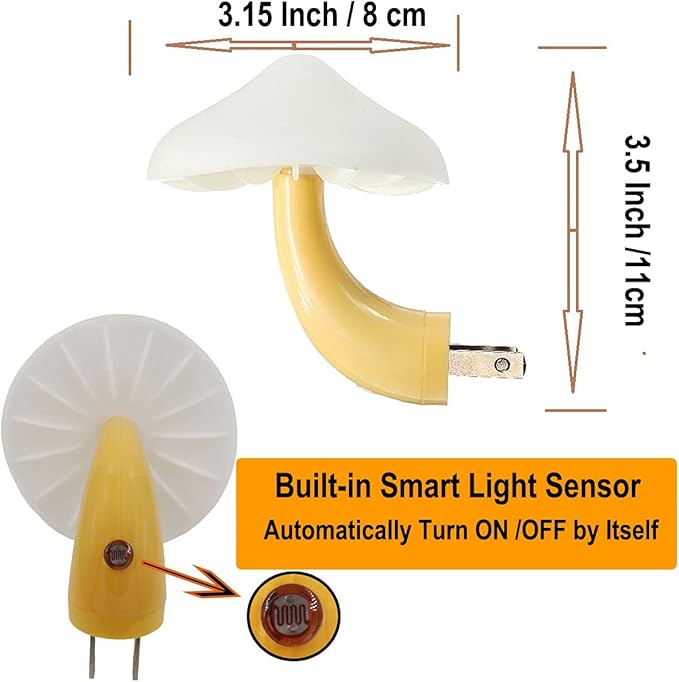 AUSAYE Sensor Led Nigh Light Plug in Nightlight for Kids Adults,Auto On/Off Night Lights Wall Lamp for Bedroom, Bathroom,Toilet,Stairs,Kitchen,Hallway Christmas Thanksgiving Gifts Red