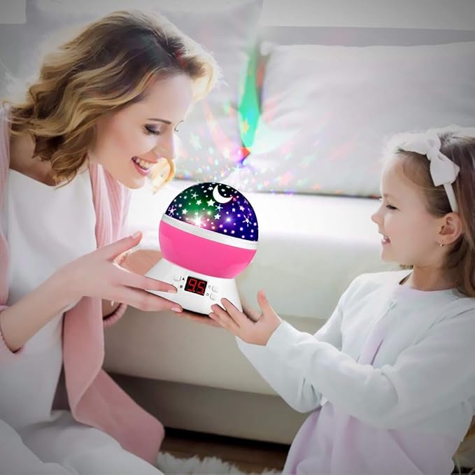 Snowflake Projector Night Light Indoor, Snowflake Nightlight with Timer, Star Lights Projector for Ceiling Kids Room Decor Gifts for 3-8 Year Old Girls Christmas Birthday Gift for Toddler
