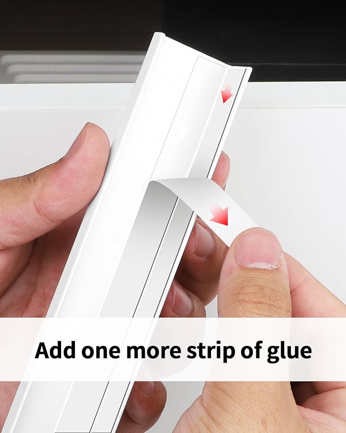 5 Pack 3 inch self Adhesive Cabinet pulls Adhesive Cabinet Handles Finger pulls Drawer pulls Warm White Stick on Handles Finger pulls for cabinets Concealed Edge Seam Flat Pull