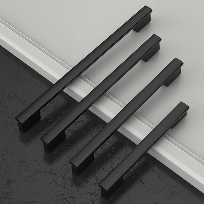 Asidrama 10 Pack 9 Inch(228mm) Matte Black Kitchen Cabinet Handles, Cabinet Pulls Kitchen Cabinet Hardware for Cupboard Drawer Pulls
