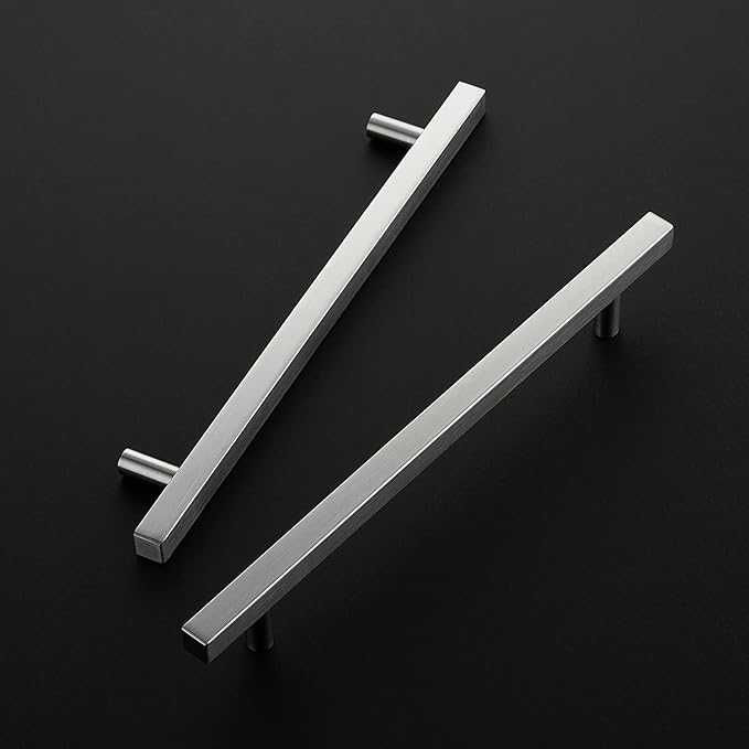 Ravinte Brushed Nickel Cabinet Handles 30 Pack 7-1/2 inch Satin Nickel Square Cabinet Pulls Silver Hardware for Kitchen Cabinets 10 inch Overall Length Stainless Steel Drawer Pulls