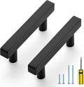 Ravinte Black Cabinet Handles 20 Pack 2-1/2 inch Matte Black Square Cabinet Pulls Kitchen Hardware 4 inch Overall Length Kitchen Drawer Pulls