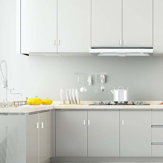 Cabinet Pulls Single Hole Cabinet Handles, 20 Pack Square Brushed Nickel Bar Cabinet Pulls Drawer Cabinet Knobs Cupboard Hardware Cabinet Handles, Stainless Steel Single Hole Cabinet Knobs