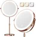 Makeup Mirror with Lights, 5000 mAh Rechargeable Double Sided Magnifying Vanity Mirror with 3 Colors, 1x/20x, 360° Rotation , Brightness Adjustable Magnification Lighted Makeup Mirror, Women Gift