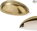 khtumeware 10 Pack 5" Burnished Brass Cabinet Cup Pulls Antique Drawer Pulls Vintage Kitchen Hardware Cabinet Handles Drawer Handles Knobs 5 inch Hole Center