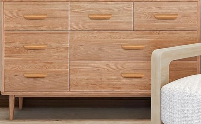 Mysummer 5PCS Wooden Handles for Cabinet Solid Handle Unfinished for Chest of Drawers Hole Distance 3.78 inch for Furniture Wardrobe Cupboard Closet Drawer Handle Pull