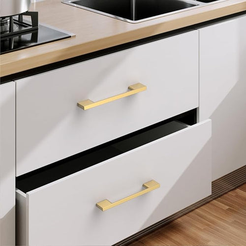 10 Pack Bronze Cabinet Pulls - 3.75 Inch Champagne Cabinet Handles for Dressers and Kitchen
