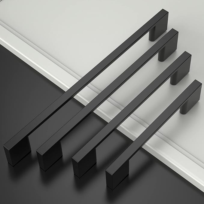 Asidrama 20 Pack 10 Inch(256mm) Matte Black Kitchen Cabinet Handles, Cabinet Pulls Kitchen Cabinet Hardware for Cupboard Drawer Pulls