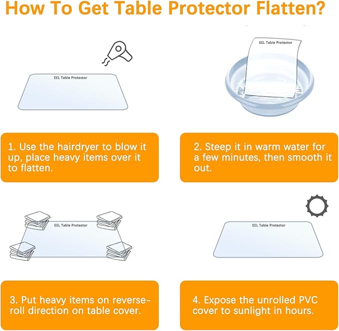 18 x 96 Inch Clear Plastic Dining Table Protector Tablecloth Desk Pad Mat Wooden Furniture Coffee End Sofa Side Entryway Entry Cabinet Tabletop Protection Shoe Shelf Liner Cover Waterproof PVC Vinyl