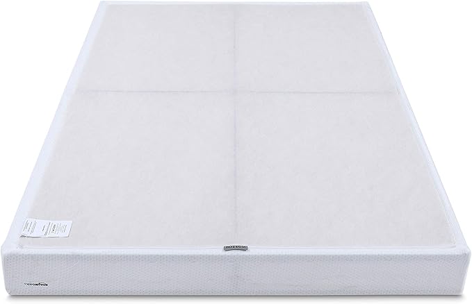 Amazon Basics Smart Box Spring Bed Base, 7-Inch Height Mattress Foundation, Tool-Free Easy Assembly, Full, 74"L x 53"W x 7"H, White