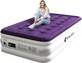 CHILLSUN Twin Air Mattress with Built in Pump for Guest & Home, 16" Inflatable Blow Up Mattress, Air Bed with Carrying Bag for Camping, Raised Elevated Double High Air Mattresses Foldable & Portable