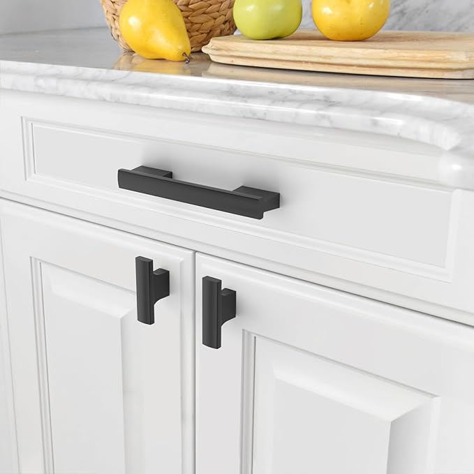 Asidrama 30 Pack 3.75 Inch(96mm) Matte Black Kitchen Cabinet Handles, Cabinet Pulls Kitchen Cabinet Hardware for Cupboard Drawer Pulls