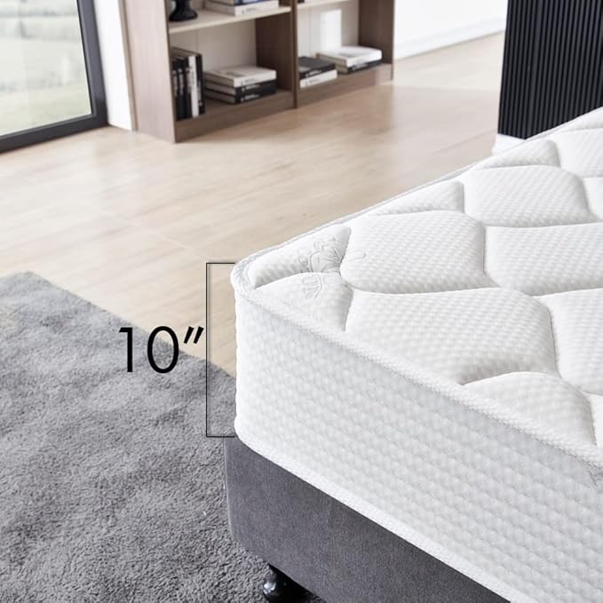 Oliver & Smith California King Mattress - 10 Inch Hybrid Cal King Mattress - Independent Coil System & High Density Premium Cold Foam with Breathable Polyester Cover - Comfort Tight Top- Medium Firm