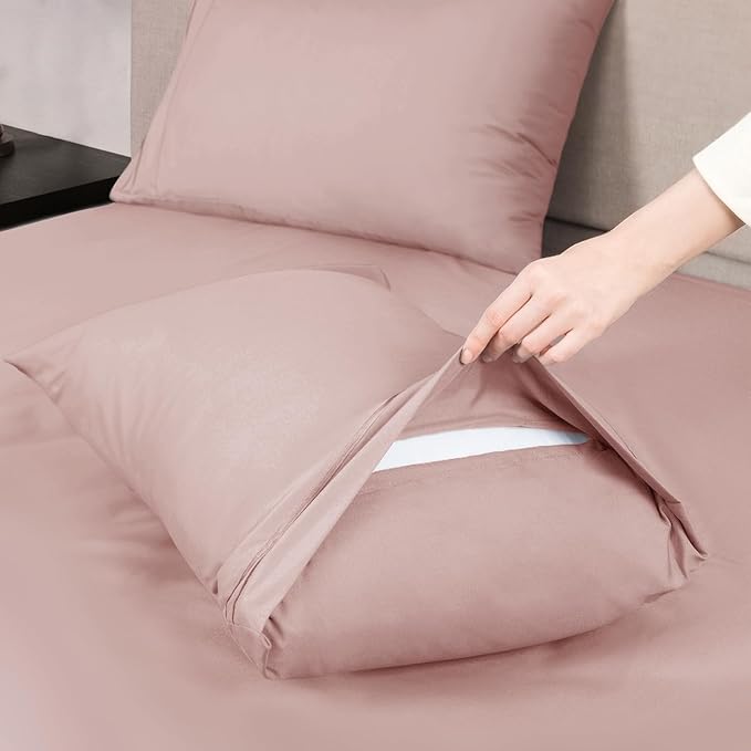 Mejoroom Bed Sheets Set,Extra Soft Luxury Full Sheets with 16 Inch Deep Pocket,Premium Bedding Collection - Breathable Wrinkle Fade Stain Resistant Hypoallergenic - 4 Piece (Full, Dusty Pink)