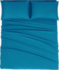 Mejoroom King Size Bed Sheet Set - Hotel Luxury 1800 Bedding Sheets & Pillowcases - 16" Deep Pocket Fitted Sheet, Soft, Breathable, Wrinkle & Fade Resistant - 4 Piece(King,Peacock Blue)