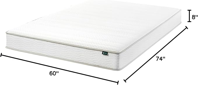 ZINUS 8 Inch Foam and Spring RV Mattress, [New Version], Short Queen for RVs, Campers & Trailers, Smaller, More Convenient WonderBox Packaging, Mattress-in-a-Box