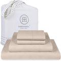 Threadmill King Size Sheets for King Mattress | 800 Thread Count Jacquard Celine Light Beige | Better Than Egyptian Cotton | 4 Pc Bed Sheets | Damask Sheet Fits 16'' Deep Pocket | 100% Cotton Sheets